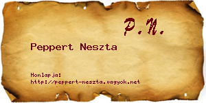 Peppert Neszta névjegykártya
